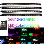 GD-Lighting 4pcs Multi-Color 7 Color LED Interior Underdash Lighting Kit, With Sound Active Function and Wireless Remote Control