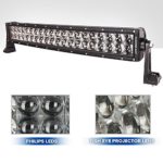Auxbeam® 22″ 120W Curved LED Light Bar 12000lm PHILIPS Combo Beams for Off-Road Agriculture Vehicle Emergency & Rescue Vehicle Boat ATV/UTV/Golf Cart Mining and Heavy Equipment