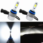 Alla Lighting 8000lm Xtremely Super Bright 6000K Xenon White High Power COB Mini H11 H8 H9 LED Headlight Conversion Kits Lamps Replacement