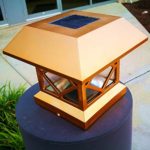 4Pack 5 Post Sizes Mountable Gold Finish Vinyl Sturdy and Big Solar Post Cap Lights Sogrand Solar Lights