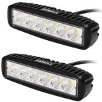 KAWELL® 2PCS 18w LED Work Light Off Road Led Lights Bar Fog Driving Bar Jeep Lamp (2 Pack Flood Black)