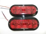 Pair of 6″ Oval Red LED Stop Turn Tail Light Surface Mount Trailer Truck Rv Light, USA Made with Lifetime Warranty! (Two Lights)