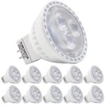 10 PACK AC/DC 12V 3W MR11 LED Bulb – LED Spotlight, 35W Halogen Equivalent Bi Pin GU4 Base, 30° Beam Angle 5000K Daylight 240lm for Recessed, Track Lighting, Accent Lighting for Home and Commercial