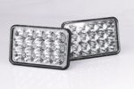 1 pair V-SPEC 7×6 45W Led Headlight conversions 15 Chip sealed beam to H4 harness Clear glass lens