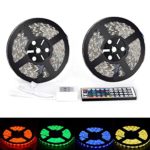 xtf2015 10M/32.8ft Color Changing RGB 5050 SMD Waterproof 300 LEDs Lighting Rope Lights 30LEDs/M Flexible Strip Light Kit + Two Outputs 44key IR Remote Controller (Power Supply Not Included)