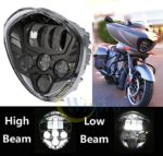 Wiipro 40W Cree Black Headlamp Chrome Driving LED Lights for Victory Cross-Country Motorcycle Headlight