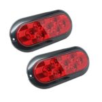 Vision LED TL-62721-R Pair of 6″ Oval Red SMD LED Sealed Stop Turn Tail Light Surface Mount 7 diode Trailer Truck RV Light, Submersible with Gasket and Lifetime Warranty! (Two Lights)