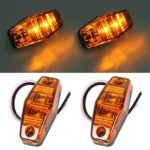Partsam 2 Pcs LED Light 2 Diode AMBER Universal Surface Mount Clearance Side Marker Trailer (Size: 2.53 x 1.06 x 0.71 inch )