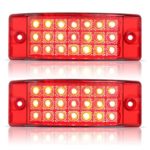 Partsam (2) Red 6″ LED Rectangle Side Marker Trailer Light High Lower Brightness 21LED