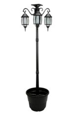 6.7 ft (80 in) Tall Solar Lamp Post and Planter 3 Heads – Black Product SKU: SO30346
