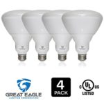 Great Eagle (4-pack) LED BR40 2700K Dimmable Bulb. 18 Watt (120W) UL Listed Warm White Light for Recessed and Track Lighting Fixtures – USA Seller