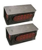 ToughGrade TG-33 2 New Trailer Truck Steel Housing Box with Oval Tail Light & Round Light LED