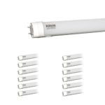 Kihung T8 LED Light Tube 4ft 22W (75W equivalent) 2300Lm Ultrahigh Brightness 6500K Cool White, Frosted PC+AL, 12-pack