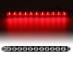 Partsam 1pcs 15″ Clear/Red 11 LED Flange Mount Trailer Truck Stop Turn Tail brake Warning Light Bar