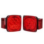 Partsam Pairs of Trailer Lights LED Red Stop Turn Tail Camper Truck Boat Brake Light kit 12V