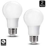 Luxrite LR21390 (2-Pack) 9W LED A19 Light Bulb, 60W Equivalent, Non-Dimmable, Warm White 2700K, E26 Base, UL-Listed
