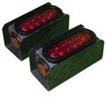 ToughGrade TGTPLB-1 Steel Tread Plate Trailer Light Boxes with LED Oval Tail Lights & LED Red Round Side Lights, 2 Count