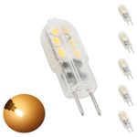Bonlux 5-pack G6.35 LED Light Bulb 3 Watts 12 Volt G6.35/GY6.35 Bi-Pin JC Type LED 20W Halogen Replacement Bulb for Desk Lamp, Accent, Display, Landscape Lighting (Warm White)