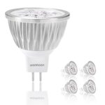 Warmoon MR16 LED Bulbs, 4W Daylight White, 6500K, 520lm, AC/DC 12V, Dimmable Spotlight,35W Halogen Bulbs Equivalent, 30 Degree Beam Angle, Standard Size LED Light Bulbs(Pack of 4)