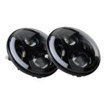 uxcell 2pcs 7″ Black 60W LED Driving Light Projector Headlight H4 H13 DRL High Low Beam Headlamp Bulbs For Jeep Wrangler JK TJ LJ 1997-2015