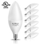 Candelabra LED Bulbs 40W Equivalent, SHINE HAI 5000K Daylight White Decorative Candle Light Bulb E12 Base, B11 Led Light Bulbs, UL-Listed, 120V, 3 Years Warranty, Pack of 6