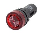 22mm 24V AC/DC Red LED Flashing Buzzer Pilot Panel Indicator Light
