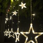 GUchina 168 Led Waterproof Star Lights, LED Curtain Light, LED Star Fairy Light for Indoor Outdoor Festival Party Decoration-110v 8 Lighting Models 2 m(w) X 1m(h) (WARM WHITE)