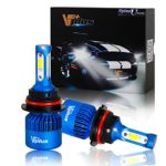 Vplus U Series LED Headlight Bulbs w/ Clear Focused Beam Kit – 9007 HB5 80W 10,000LM 6500K White COB w/ Fan LED Headlamp Conversion Replace HID & Halogen – 2 Yr Warranty – (2pcs/set)