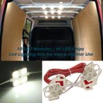 12V 40 LEDs Van Interior Light Kits, Ampper LED Ceiling Lights Kit for Van Boats Caravans Trailers Lorries Sprinter Ducato Transit VW LWB (10 Modules, White)