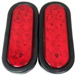 Set of 2 Red 6″ Oval 10 LED Trailer Stop/Turn/Tail Light w/Grommet and Plugs – 24004
