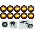 10 NEW LONG HAUL 3/4″ CLEAR/AMBER LED CLEARANCE MARKER BULLET MARKER LIGHTS GOOD FOR TRAILER TRUCK ETC WITH BLACK TRIM RING AND CONNECTOR ENDS
