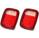 2 Pack 16 Led Red/White Dual Colors Universal Back Up lamp, Stop Tail Turn Signal Light for 12V Vehicles