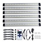 B-right 12-inch Dimmable Under Cabinet Light with Remote Control, 48W Fluorescent Tube Equivalent, 6 Panels Kit, 1800lm, Total of 24W, 3000K Warm White, LED Closet Lighting, Under Counter Light