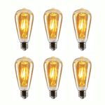 Cmyk® Dimmable ST64 4W Clear Vintage LED Edison Bulb 40W Equivalent, 2200K, E26 Base (6, 4W)