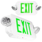 eTopLighting 2 Packs of LED Green Exit sign Emergency Light Combo with Battery Back-Up, EL2BG-2