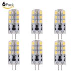 Sanniu G4 Base LED Bulb Halogen Replacement 24 LED 2835 SMD Dimmable 2.2W AC/DC 12V 190LM Bright G4 LED Lights Bulb Lamps Warm White 6 Packs