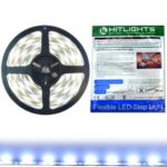 HitLights Weatherproof LED Light Strip – Cool White 5000K SMD 5050 – 150 LEDs, 16.4 Ft Roll – 12V DC – 123 Lumens / 2 Watts per Foot – IP-65 – Adhesive Backed for Easy Installation – LED Tape Light