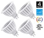 4-Pack of Hyperikon MR16 LED 7-watt (50-Watt Replacement), 4000K (Daylight White), CRI90+, 490lm, Flood Light Bulb, Dimmable, UL-Listed and FCC-Approved