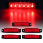 Partsam 5x Red 3.8″ Truck Bus Boat Trailer Side Marker Indicators Light Lamp 6LED