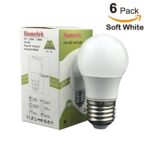 (6 Pack) Homelek 3 W LED Light Bulbs, Equivalent to 25W, E26 Base, G45 Bulb, 250 lumens, Soft White 4000 Kelvin,Best for Bedrooms and Living Rooms
