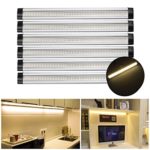S&G 12-inch 3000K Warm White 900lm Under Cabinet Light LED Under Counter Light with Switch Control 24W Fluorescent Tube Equivalent 6 Panels Kit Total of 12W LED Closet Lighting