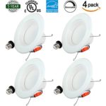 Enegitech 6 Inch 13W Dimmable LED Downlight 100W Replacement 1100LM 4000K Neutral White Energy Star UL Listed Recessed Lighting LED Retrofit Can Light Ceiling Light Kit 4 Pack