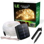 LE 16.5ft LED Solar Rope Lights, Waterproof, 50 LEDs, Outdoor Rope Lights, Warm White, String Light, Portable, with Light Sensor, Multi-color Decorative light, Ideal for Christmas, Wedding, Party, Decorations, Gardens, Lawn, Patio