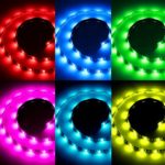 Led Light Strip Sunsbell LED Rope Strips 5050 SMD Battery Powered Led Strip – Waterproof Flexible Strip Light with Controller (200cm/6.56ft, RGB)