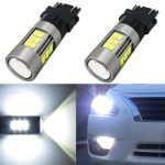 Alla Lighting Newest High Power 3035 SMD 3157 3156 3057 4157 Super Extremely Bright White LED Lights Bulbs for Turn Signal Brake Tail Back Up Reverse Light