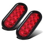 Partsam (2) 6″ Oval Red 10Diode Stop Turn Tail Light Kits Truck Trailer Body Waterproof 12V