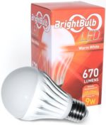 LED Light Bulb- 9W BrightBulb LED LightBulbs A19, High Efficiency,, Warm White (9W= 60-75W Traditional, Non-Dimmable)