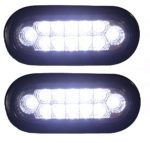 Pair Clear 6″ Oval Sealed 12 DIODE LED BACK-UP REVERSE FOG WHITE Light Kit with Light, Grommet and Plug for Truck,Trailer (Turn, Stop, and Tail Light) Features chrome reflector inside the lens. STRONG LIGHT!!!
