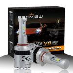 BROVIEW V8 LED Headlight Bulbs w/ Clear Arc-Beam Kit 72W 12,000LM 6500K White Cree Aftermarket Headlights for Replace HID & XENON Headlights 2 Yr Warranty – (2pcs/set)(9005,HB3,H10)
