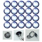 20 NEW LONG HAUL 3/4″ CLEAR/WHITE LED CLEARANCE MARKER BULLET LIGHTS W/ 316SS TRIM RING